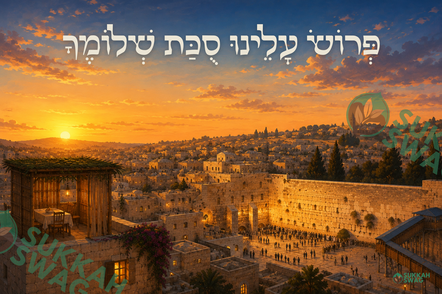 Jerusalem at Sunset Sukkah Poster | Vinyl Sukkah Poster