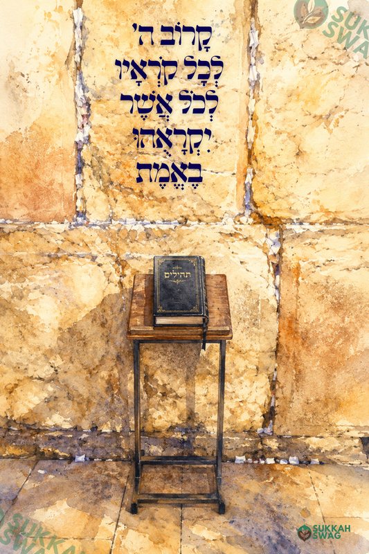 Tehilim Kosel Poster  | Vinyl Sukkah Poster