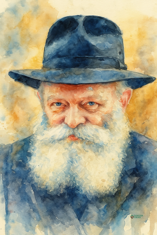 The Lubavitcher Rebbe – Watercolor Painting | Vinyl Sukkah Poster